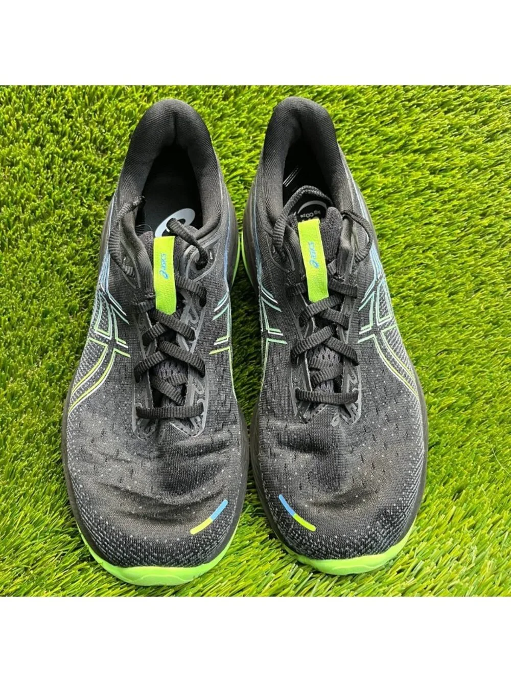 Asics Gel Cumulus 26 Mens Size 10 Black Green Athletic Running Shoes Sneakers